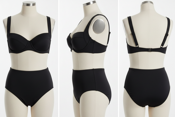 Bikini Noir Balconnet & Taille Haute