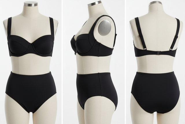 Bikini Noir Balconnet & Taille Haute