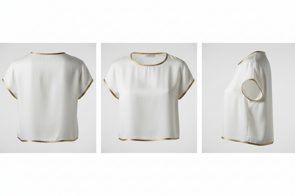 Top Crop en Soie Blanc