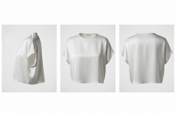 Top Crop en Soie Blanc